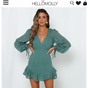 Hello Molly Long sleeve Green dress